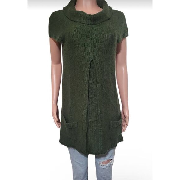 Pulp women green cap sleeve cowl neck tunic dress top M - Picture 4 of 7